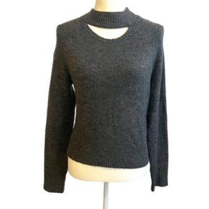 Bongo Sweater with Crescent Shaped Cutout Gray Size S